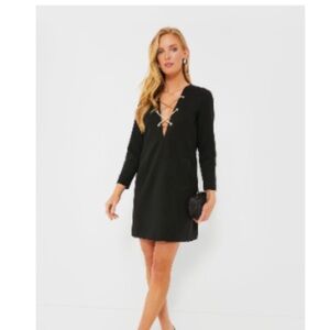 Tuckernuck Black Long Sleeve Dress with Gold Accents